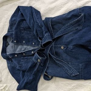 Express Denim romper small long sleeves, shorts